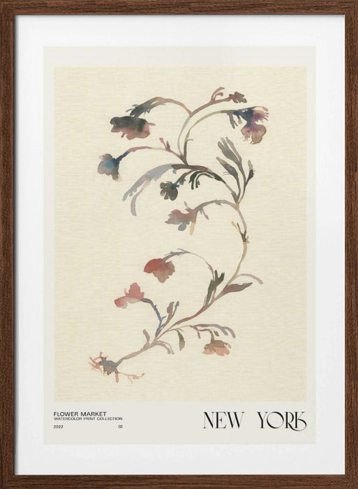 Watercolor print collection. Flower market - New York Framed Art Modern Wall Decor