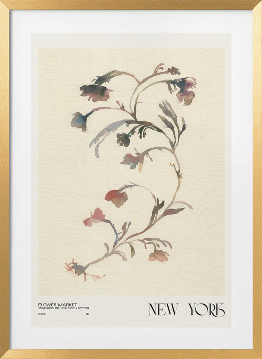 Watercolor print collection. Flower market - New York Framed Art Modern Wall Decor