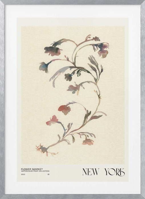 Watercolor print collection. Flower market - New York Framed Art Modern Wall Decor