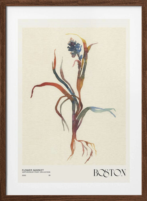 Watercolor print collection. Flower market - Boston Framed Art Modern Wall Decor