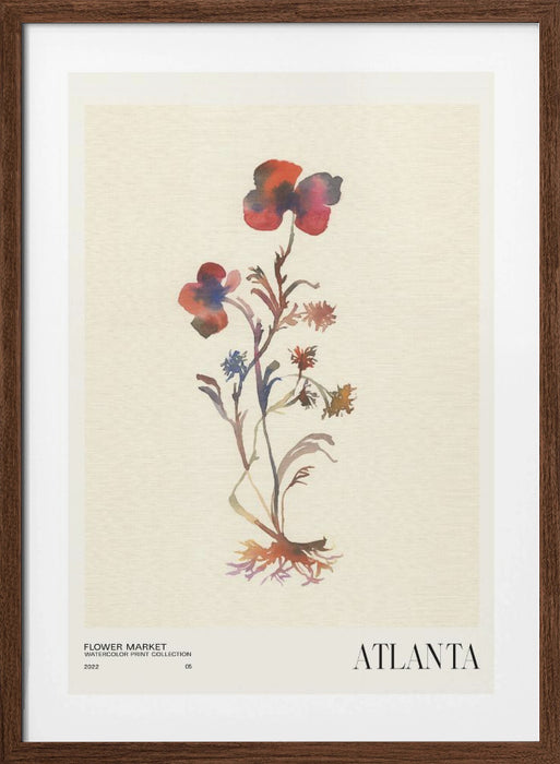 Watercolor print collection. Flower market - Atlanta Framed Art Modern Wall Decor