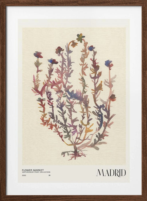 Watercolor print collection. Flower market - Madrid Framed Art Modern Wall Decor