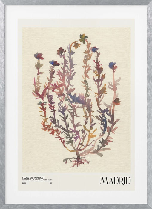 Watercolor print collection. Flower market - Madrid Framed Art Modern Wall Decor