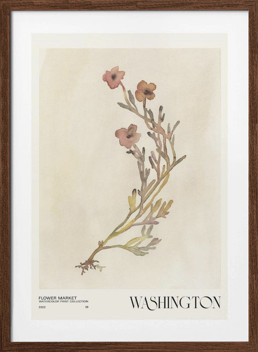 Watercolor print collection. Flower market - Washington Framed Art Modern Wall Decor