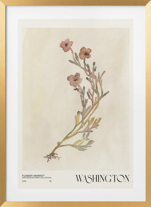 Watercolor print collection. Flower market - Washington Framed Art Modern Wall Decor