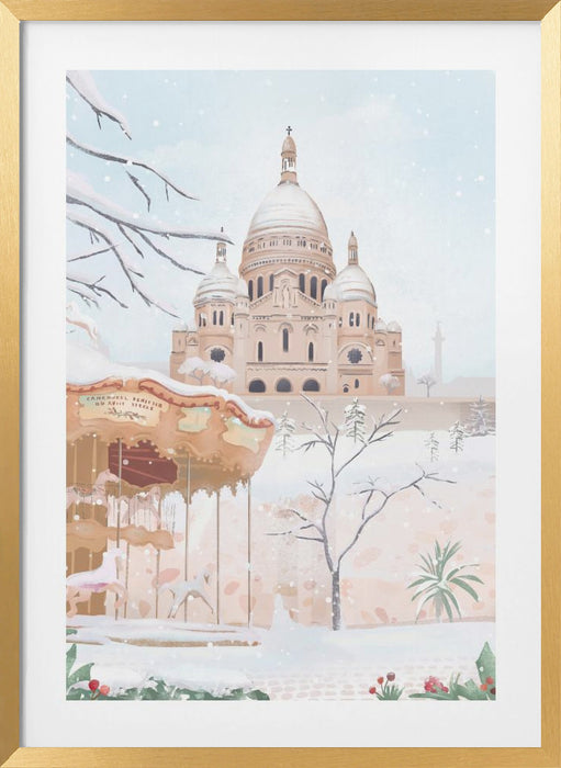 Winter in Paris Framed Art Modern Wall Decor