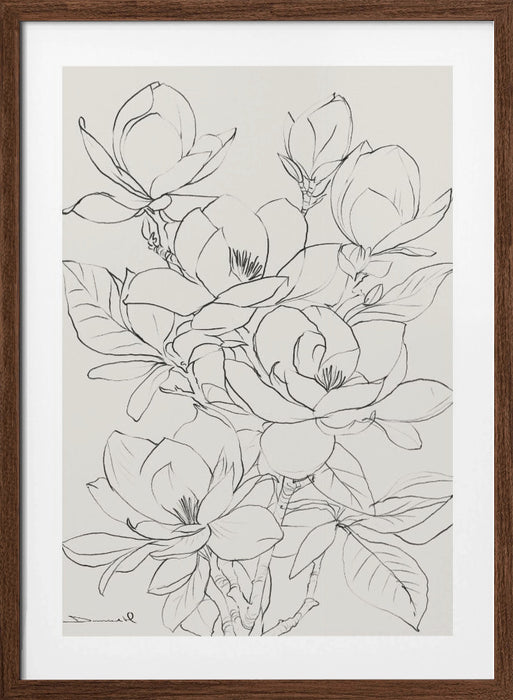 Magnolia Tree Framed Art Modern Wall Decor