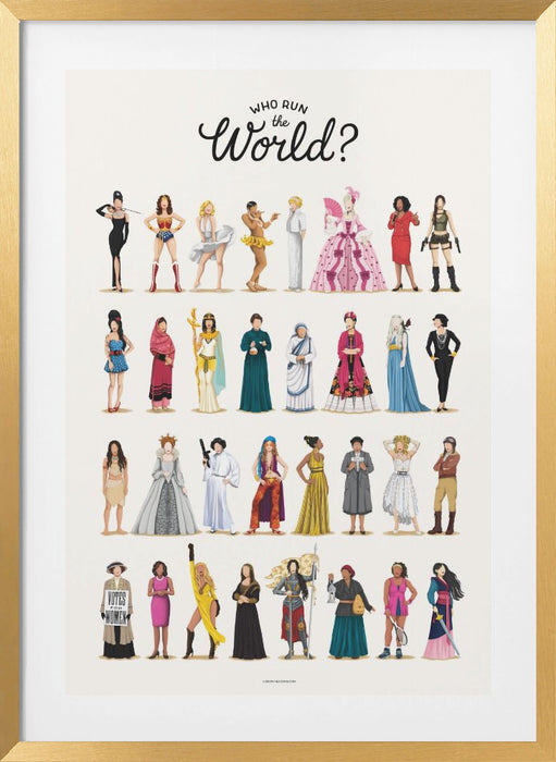 Who Run the World Framed Art Modern Wall Decor