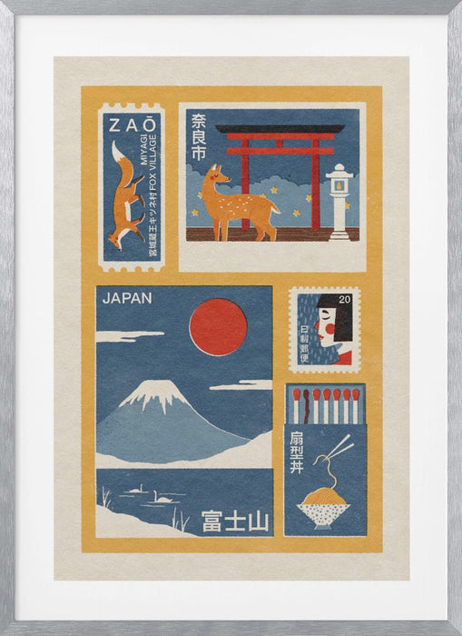 Japanese Ephemera Framed Art Modern Wall Decor