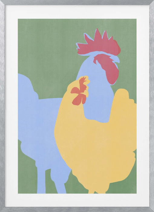 Farm Chicken Framed Art Modern Wall Decor