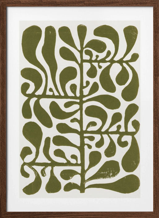 Linocut Plant #1 Framed Art Wall Decor