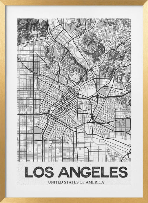 Los Angeles White Framed Art Modern Wall Decor