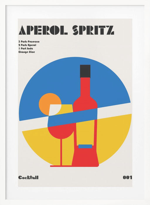 Aperol Spritz Cocktail Bauhaus Art Print Framed Art Modern Wall Decor