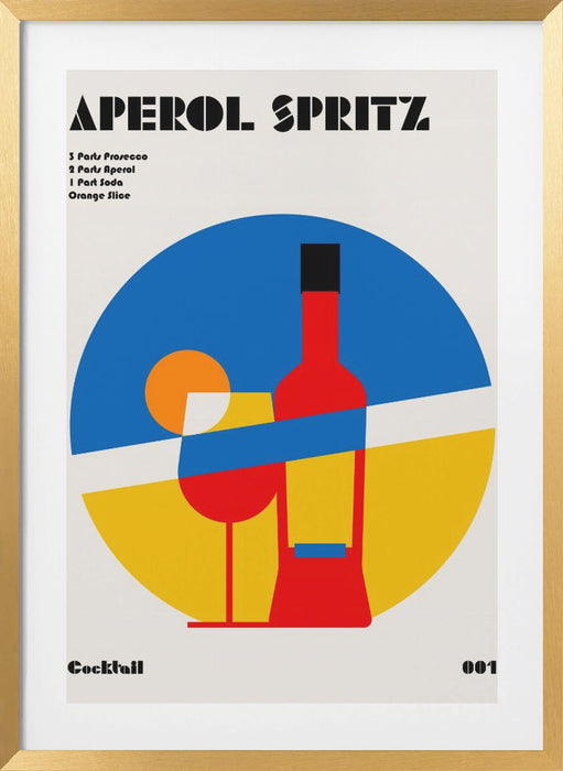 Aperol Spritz Cocktail Bauhaus Art Print Framed Art Modern Wall Decor