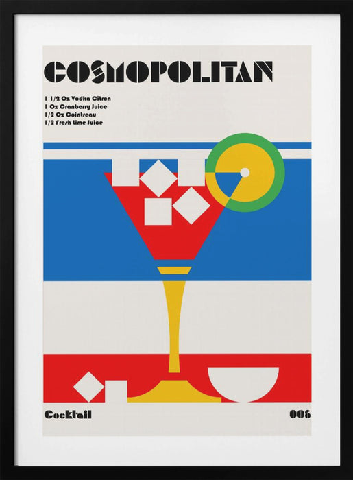 Cosmopolitan Bauhaus Cocktail Framed Art Modern Wall Decor