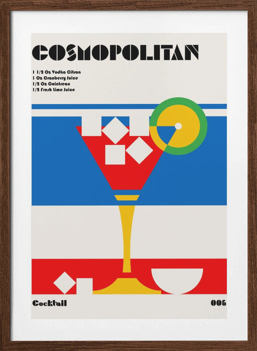 Cosmopolitan Bauhaus Cocktail Framed Art Modern Wall Decor