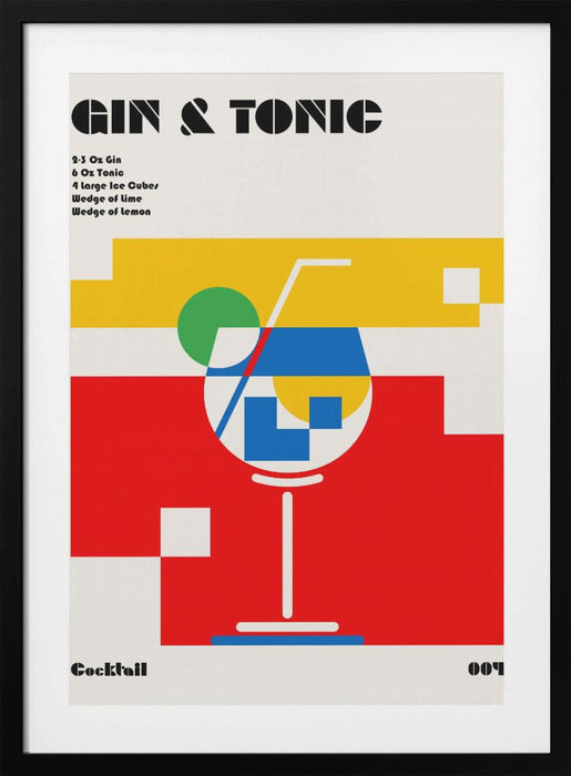 Gin & Tonic Cocktail Framed Art Modern Wall Decor