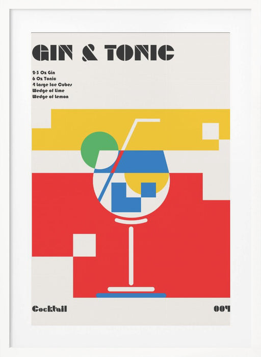 Gin & Tonic Cocktail Framed Art Modern Wall Decor