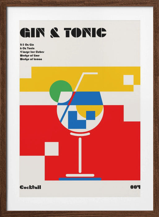 Gin & Tonic Cocktail Framed Art Modern Wall Decor