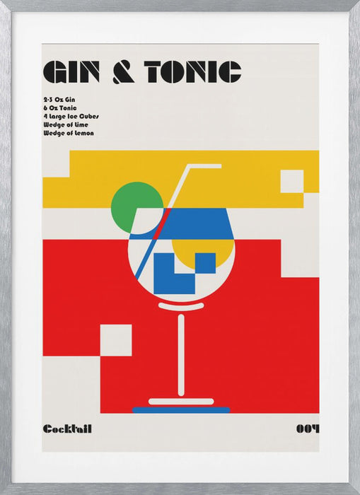 Gin & Tonic Cocktail Framed Art Modern Wall Decor