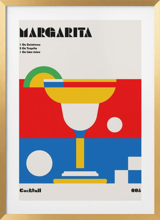 Margarita Bauhaus Cocktail Framed Art Modern Wall Decor