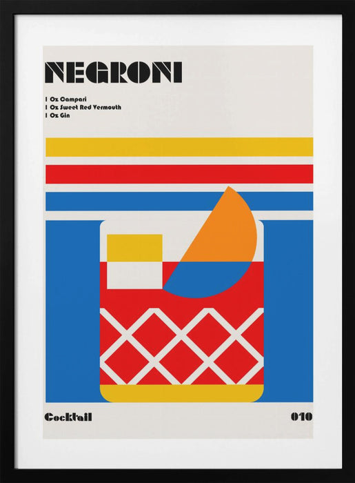 Negroni Bauhaus Cocktail Framed Art Modern Wall Decor