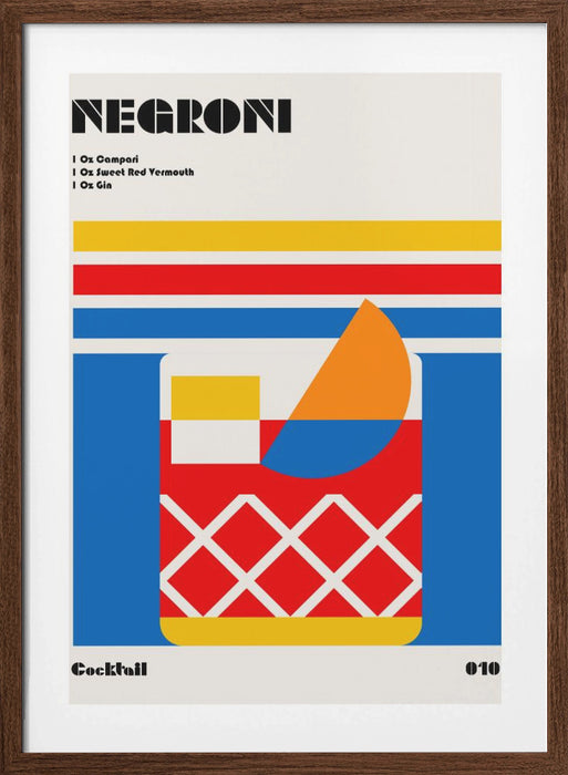 Negroni Bauhaus Cocktail Framed Art Modern Wall Decor