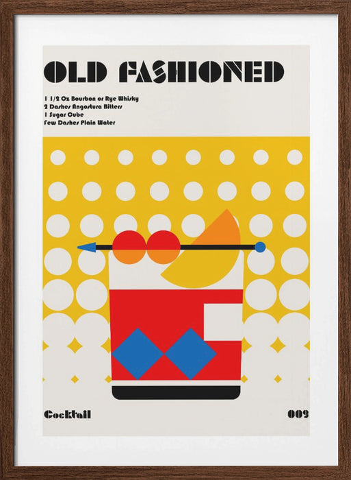 Old Fashioned Bauhaus Cocktail Framed Art Modern Wall Decor