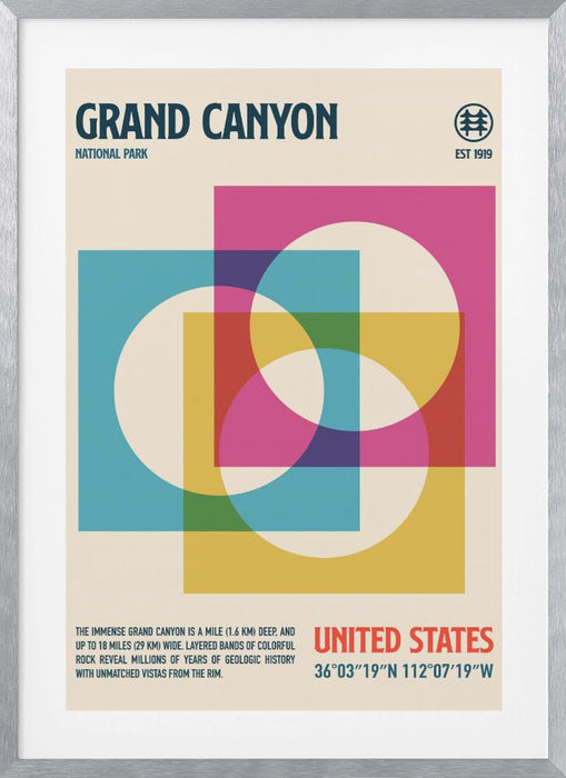 Grand Canyon National Park Travel Poster Framed Art Modern Wall Decor