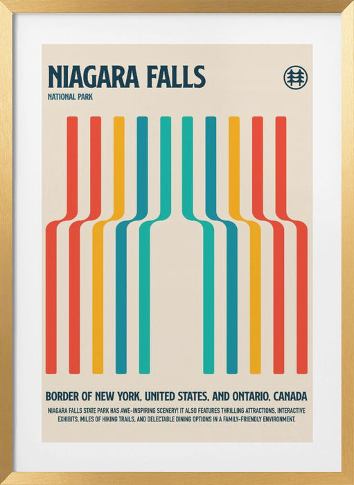 Niagara Falls National Park Travel Poster Framed Art Modern Wall Decor