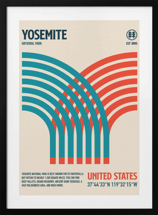 Yosemite National Park Travel Poster Framed Art Modern Wall Decor