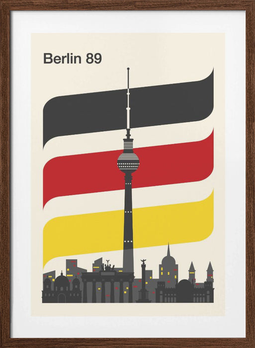 Berlin Retro Travel Print Framed Art Modern Wall Decor