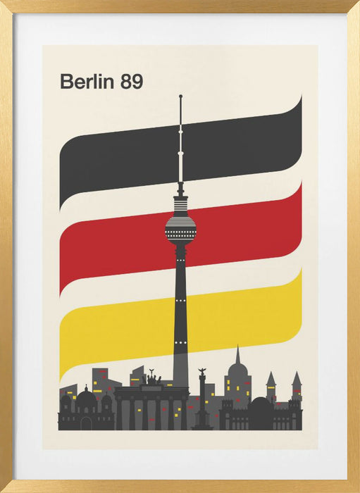 Berlin Retro Travel Print Framed Art Modern Wall Decor