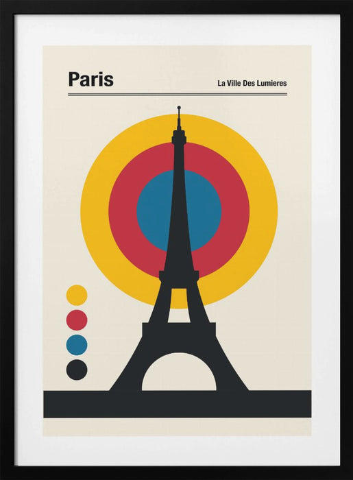 Paris Eiffel Tower Retro travel Print Framed Art Modern Wall Decor