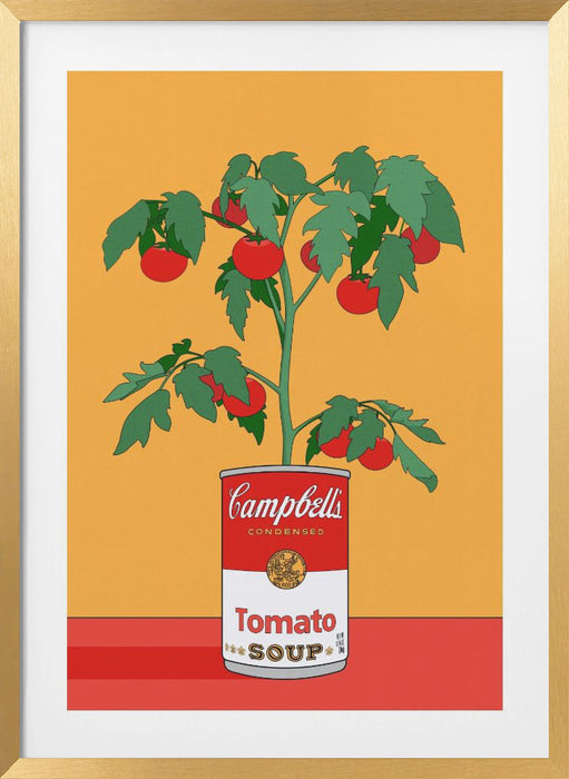 Campbells Soup Tomato Plant Retro Illustration Framed Art Modern Wall Decor