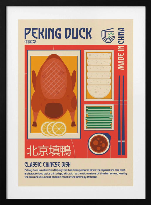 Peking Duck Japanese Food Print Framed Art Modern Wall Decor