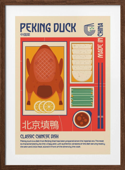 Peking Duck Japanese Food Print Framed Art Modern Wall Decor