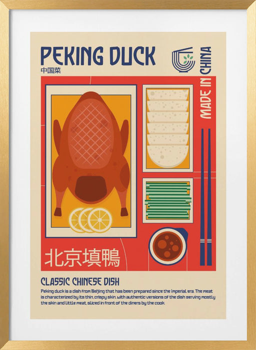 Peking Duck Japanese Food Print Framed Art Modern Wall Decor