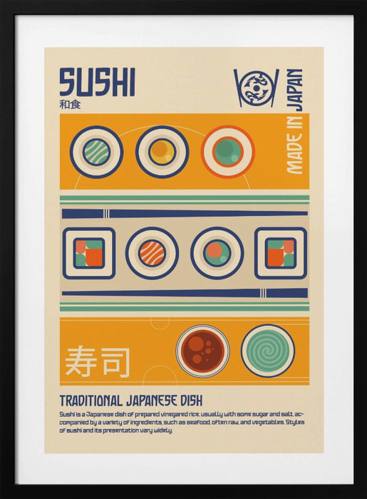 Sushi Japanese Food Print Framed Art Modern Wall Decor