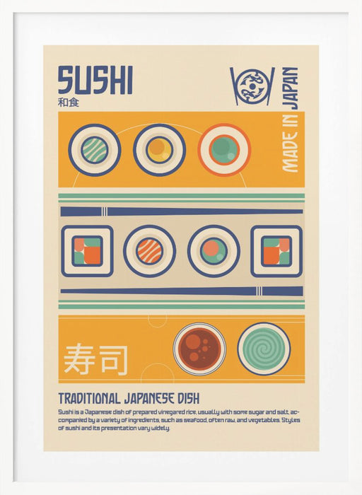 Sushi Japanese Food Print Framed Art Modern Wall Decor