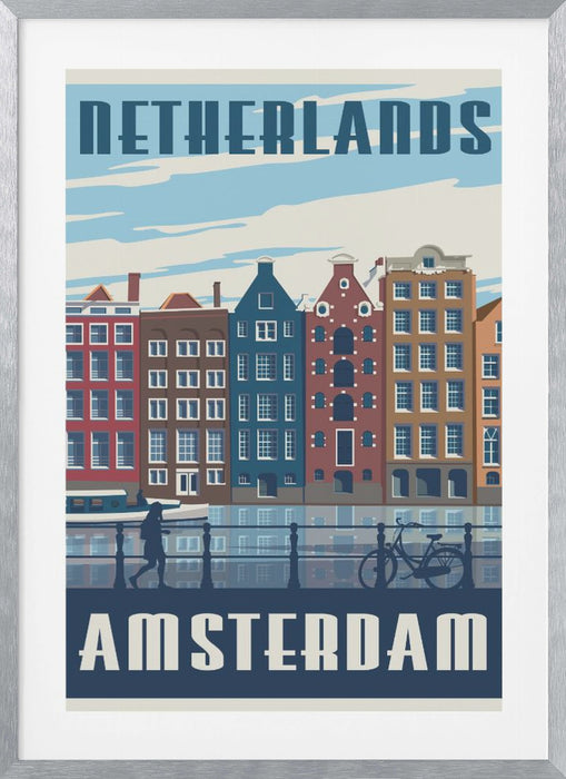 Amsterdam Travel Print Framed Art Modern Wall Decor