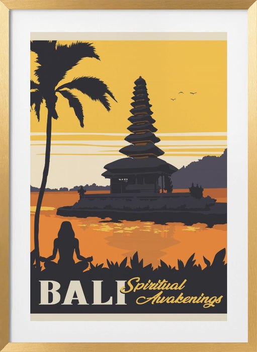 Bali Travel Print Framed Art Modern Wall Decor