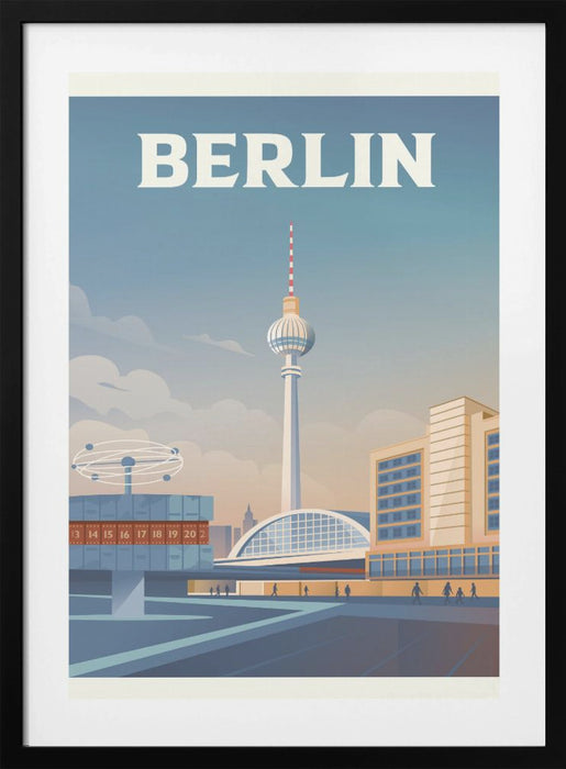 Berlin Cityscape Travel Print Framed Art Modern Wall Decor