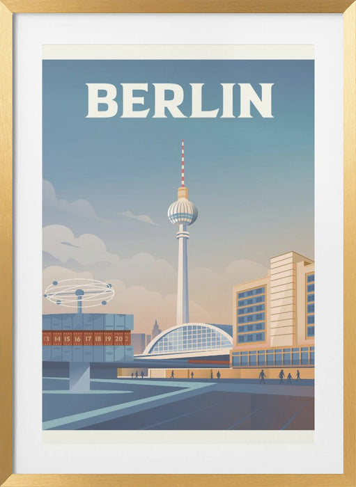 Berlin Cityscape Travel Print Framed Art Modern Wall Decor