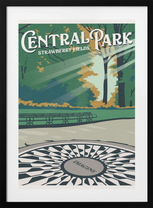 Central Park New York Travel Print Framed Art Modern Wall Decor