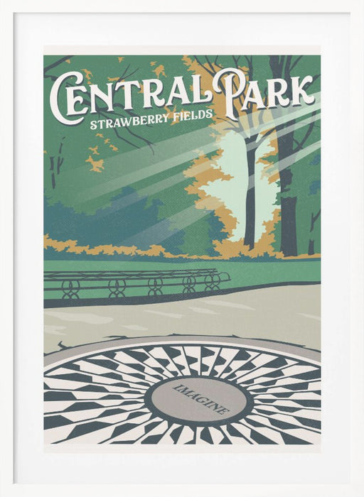 Central Park New York Travel Print Framed Art Modern Wall Decor