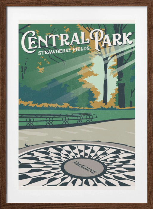 Central Park New York Travel Print Framed Art Modern Wall Decor