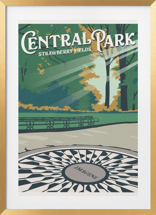 Central Park New York Travel Print Framed Art Modern Wall Decor