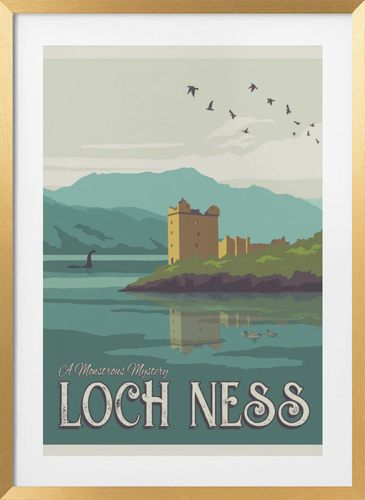 Loch Ness Travel Print Framed Art Modern Wall Decor