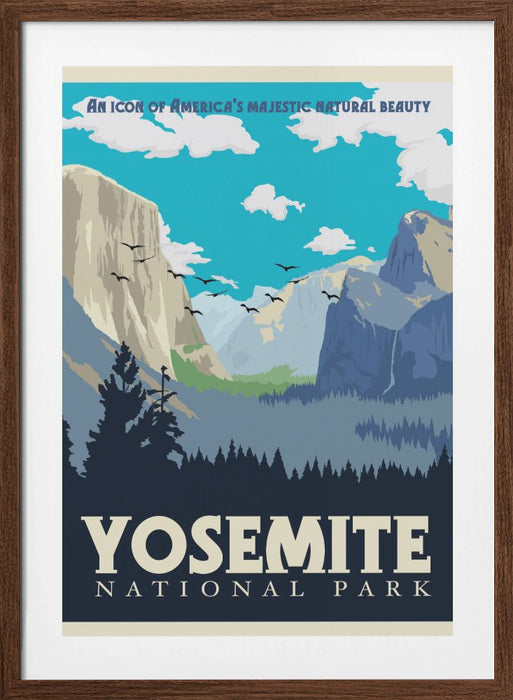 Yosemite National Park Travel Print Framed Art Modern Wall Decor